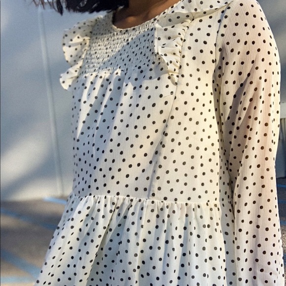 Madewell Smocked Ruffle- Shoulder Midi Dress - Picture 3 of 6